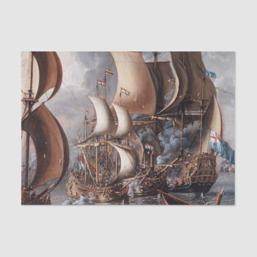 ロレンツォ·ア·カストロの「海戦」 薄葉紙 (正面)