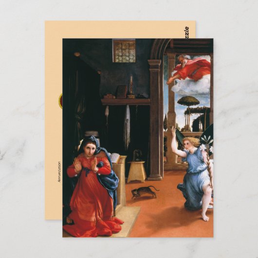 ロレンツォ・ロットによるレカナティの受胎告知 ポストカード (正面/裏面)