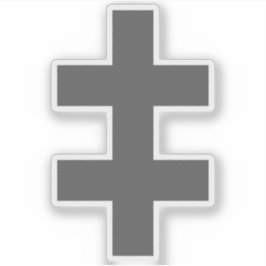 ロレーヌ十字架 (グレー) シール