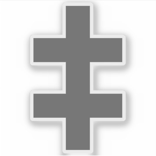 ロレーヌ十字架 (グレー) シール (正面)