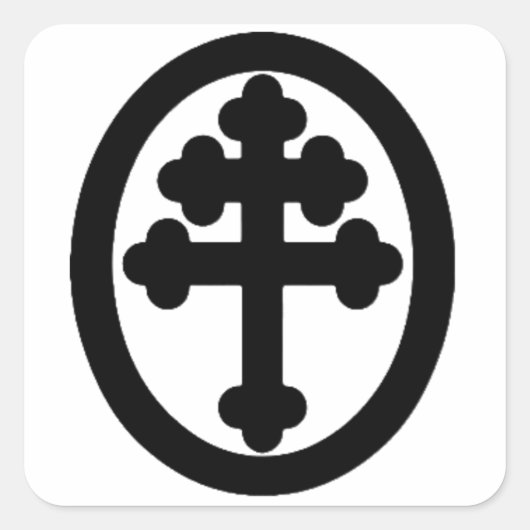 ロレーヌ十字架 スクエアシール (正面)