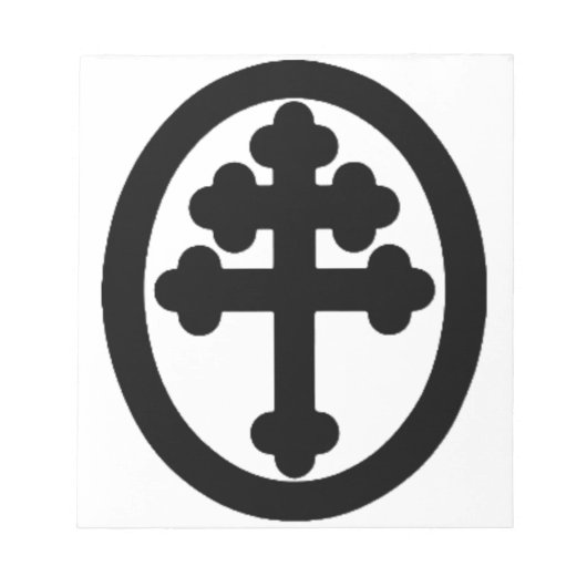 ロレーヌ十字架 ノートパッド (正面)