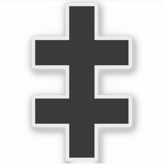 ロレーヌ十字架 (黒) シール (正面)