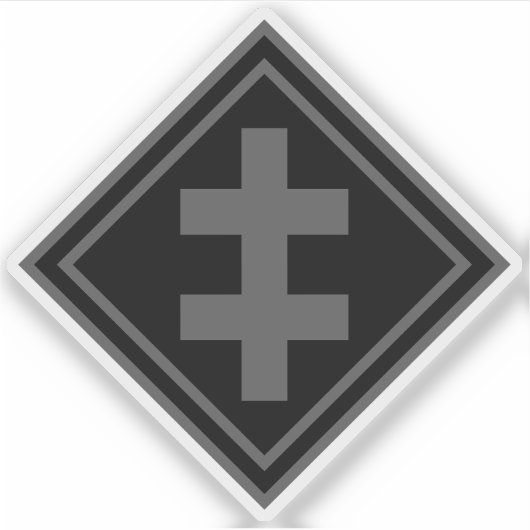 ロレーヌ十字架 – v2 （灰色） シール (正面)