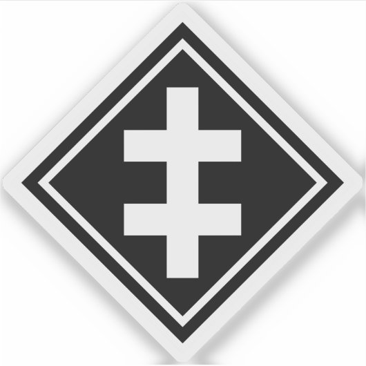 ロレーヌ十字架 – v2 (白) シール (正面)