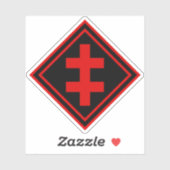 ロレーヌ十字架 – v2 (赤) シール (シート)