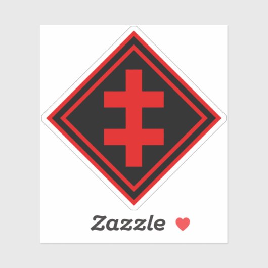 ロレーヌ十字架 – v2 (赤) シール (シート)