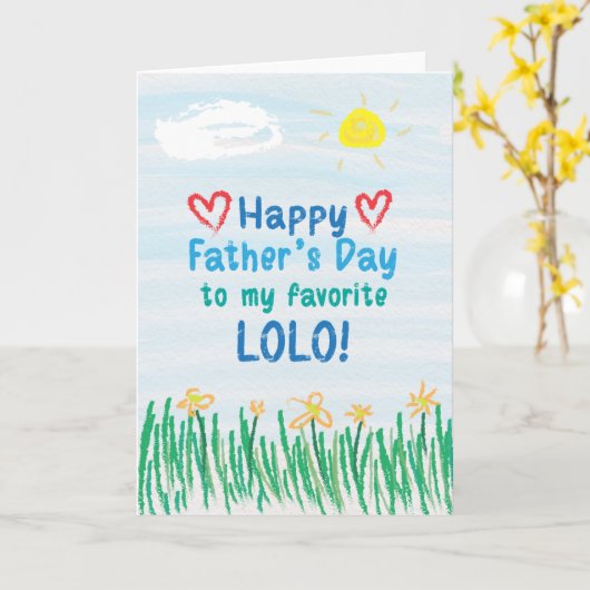ロロの父の日札 カード (黄色い花)