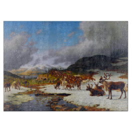 ロロスの北の山の中のトナカイの群れ カッティングボード