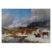 ロロスの北の山の中のトナカイの群れ カッティングボード (正面)