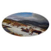 ロロスの北の山の中のトナカイの群れ カッティングボード (角)