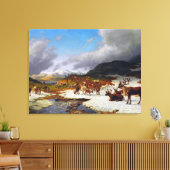 ロロスの北の山の中のトナカイの群れ キャンバスプリント (インサイチュ (リビング))