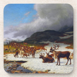 ロロスの北の山の中のトナカイの群れ コースター