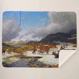 ロロスの北の山の中のトナカイの群れ シェルパブランケット