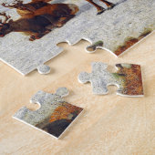 ロロスの北の山の中のトナカイの群れ ジグソーパズル (側面)