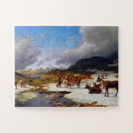 ロロスの北の山の中のトナカイの群れ ジグソーパズル