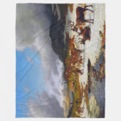 ロロスの北の山の中のトナカイの群れ フリースブランケット (正面)