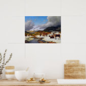 ロロスの北の山の中のトナカイの群れ ポスター (キッチン)