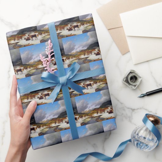 ロロスの北の山の中のトナカイの群れ ラッピングペーパー (ギフト)