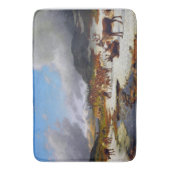 ロロスキャンプの北の山の中のトナカイの群れ バスマット (正面縦)