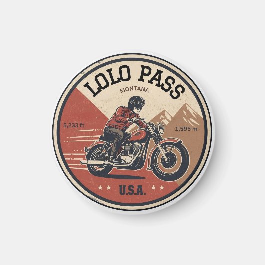 ロロパス道路 オレゴン州 バイク旅行 マグネット (正面)