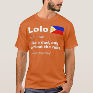 ロロフィリピーノグランドパおもしろい定義父ダ Tシャツ