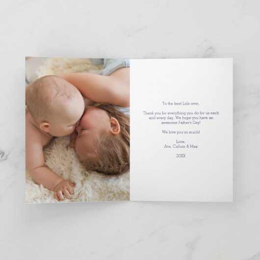 ロロ最高のエバー |父の日の写真 カード (内部)