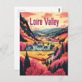 ロワールバレーフランスヴィンテージアート ポストカード (正面/裏面)