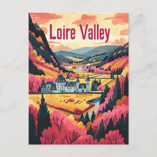 ロワールバレーフランスヴィンテージアート ポストカード (正面)