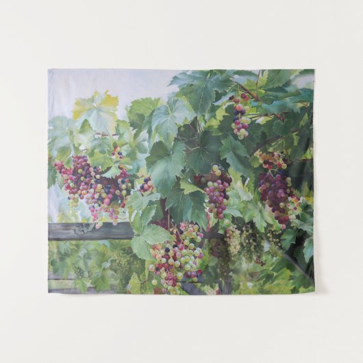 ロワール渓谷の葡萄園 フランスの葡萄の絵画 タペストリー (正面(横))
