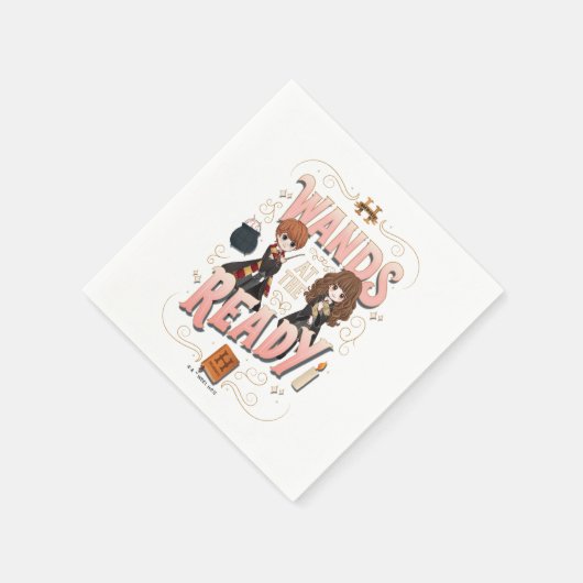 ロンとハーマイオニーが準備を進める スタンダードカクテルナプキン (角)