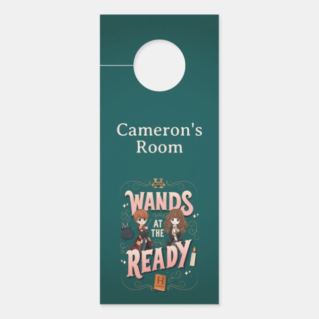 ロンとハーマイオニーが準備を進める ドアノブサイン (正面)