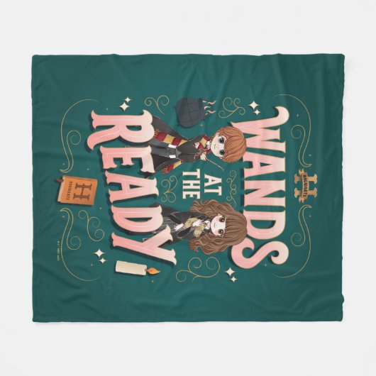 ロンとハーマイオニーが準備を進める フリースブランケット (正面(横))