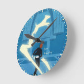 ロンのパトローナスの絵 ラウンド壁時計 (傾斜)
