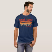 ロンアイランド ニューヨーク 風化 70年代 80年代 スタイル レトロ Tシャツ (正面フル)