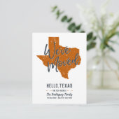 ロンガーズバーントオレンジ引っ越しました-テキサス州 案内ポストカード (スタンド正面)