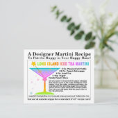 ロングアイスティーマルティーニレシピはがき ポストカード (スタンド正面)