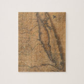 ロングアイランドおよびコネチカット(1815年)のヴィンテージの地図 ジグソーパズル (縦)