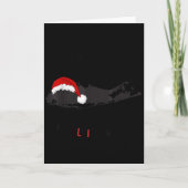 ロングアイランドのクリスマス - サンタ付きロングアイランド地図 カード (正面)
