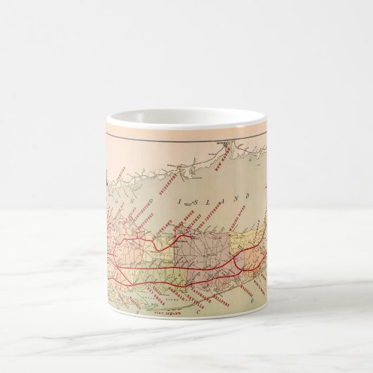 ロングアイランドのビンテージ地図マグ コーヒーマグカップ (中央)