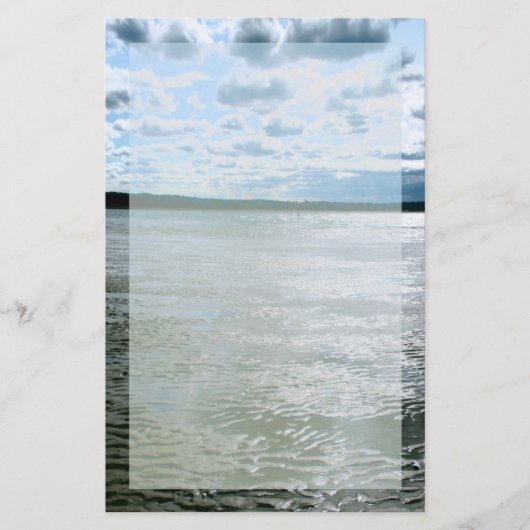 ロングアイランドのビーチの景色の文房具 便箋 (正面)