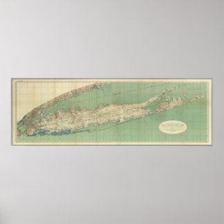 ロングアイランドの地図 ポスター