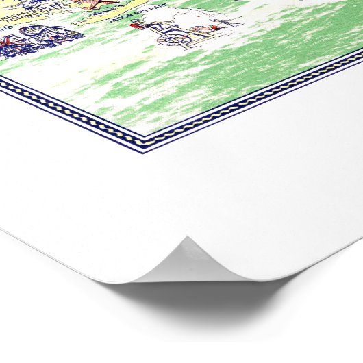 ロングアイランドの地図 – レクリエーションとロマンス ポスター (角)