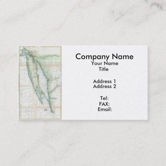 ロングアイランドの地図(1877) 名刺 (正面)