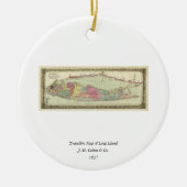 ロングアイランドの歴史的な1855-1857旅行者の地図 セラミックオーナメント (正面)