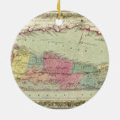 ロングアイランドの歴史的な1855-1857旅行者の地図 セラミックオーナメント (裏面)