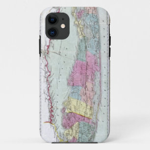 ロングアイランドの歴史的な1855-1857旅行者の地図 iPhone 11 ケース
