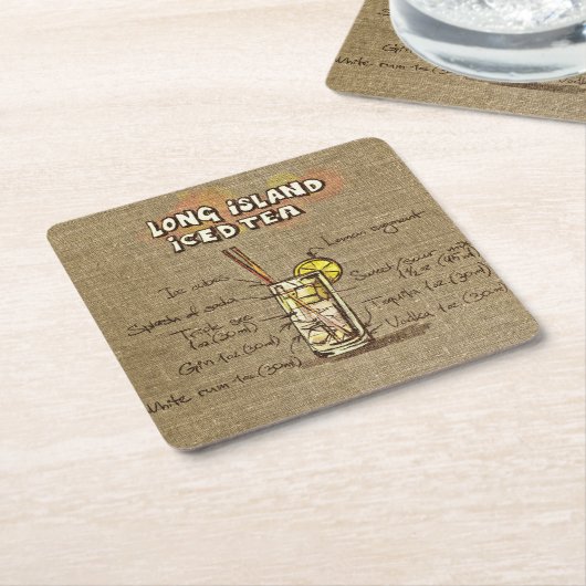 ロングアイランドアイステアイラストレーションコースター スクエアペーパーコースター (アングル)