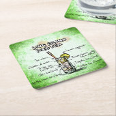 ロングアイランドアイスティードリンクレシピ スクエアペーパーコースター (アングル)