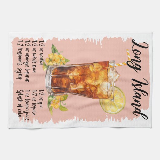 ロングアイランドカクテルレシピ キッチンタオル (横)